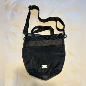 Wilo Black Mesh Crossbody Bag